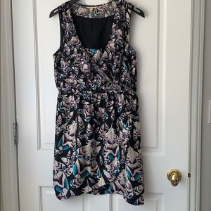 Leifsdottier Pavo Real Dress feather print